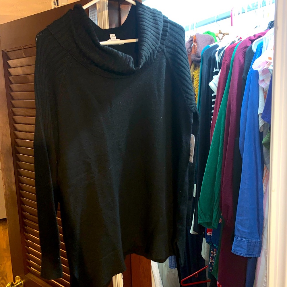 NWT Time and Tru black turtleneck sweater size L